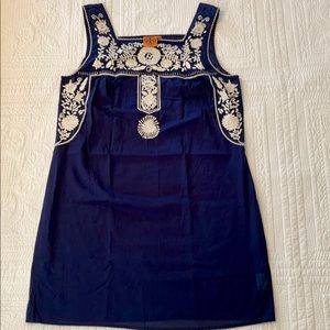 NEW Tory Burch M dress/swim coverup navy white